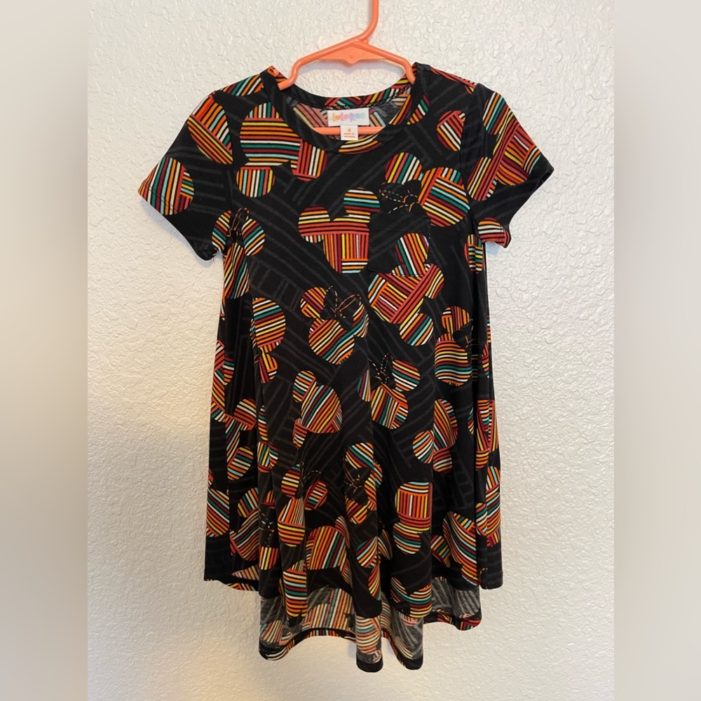 EUC Disney Minnie Mouse Print LuLaRoe Girls Dress